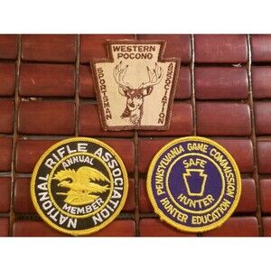 3 Vintage Hunting Shooting Sporting Embroidered Patches